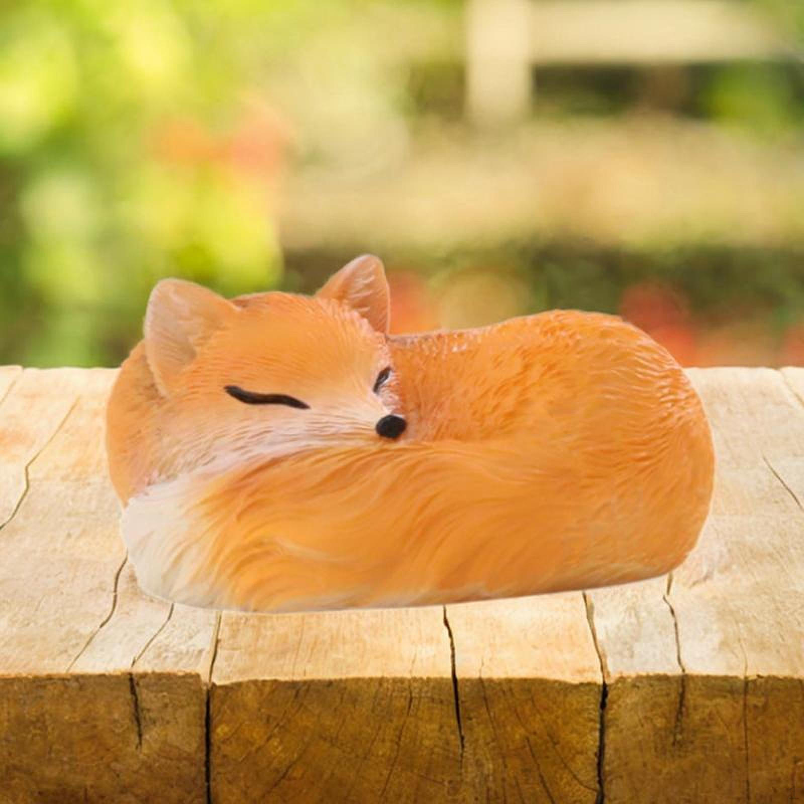 

Садовая крошечная фигурка животного, украшение для ландшафтного дизайна, милый современный подарок на день рождения, мини-статуэтка из смолы 5.5x4.5x3cm_Foxes
