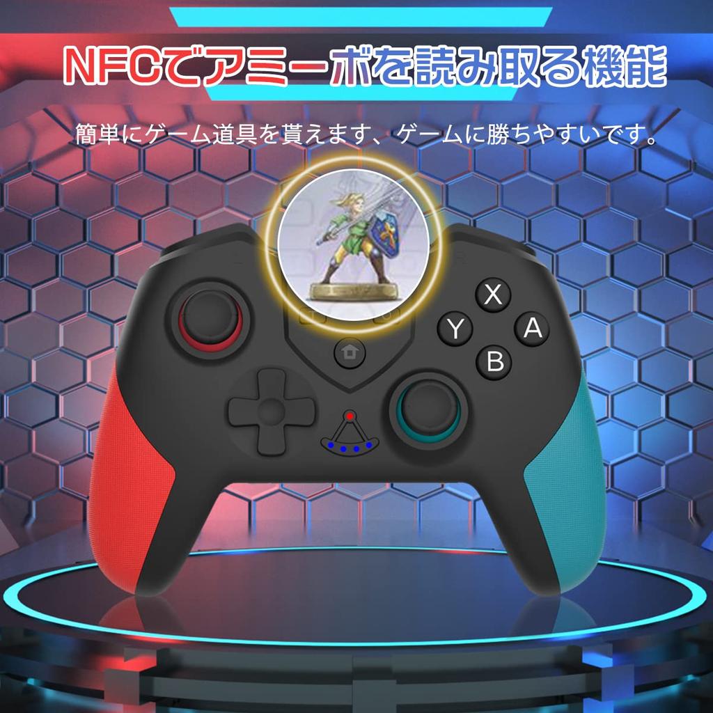 Switch Compatible Controller with Gyro Turbo HD Rear Macro Amiibo Bluetooth Compatible with All Switch and Wired PC Connection 6-Axis Sensor, Fire,