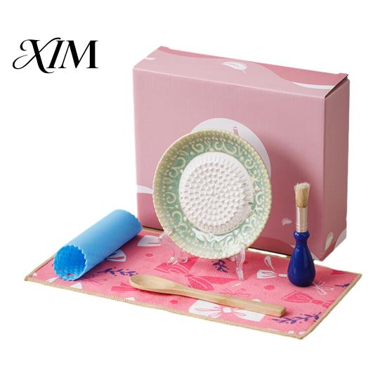 Baby Complementary Food Grinder Ceramic Garlic Grater Plate, Embossed Grinding Dish for Grating Kitchen Vegetable Puree Maker Wasabi Ginger