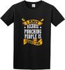 Men's I Knit Because Punching People Is Frowned Upon Knitting Simplicity Short Sleeve T Shirt Black