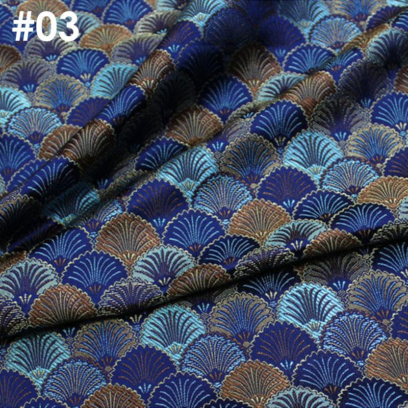 100x75cm Chinese Style Tibetan Mongolian Robe Brocade Jacquard Fabric Retro Silky Satin Fabric For DIY Hanfu Sewing Material