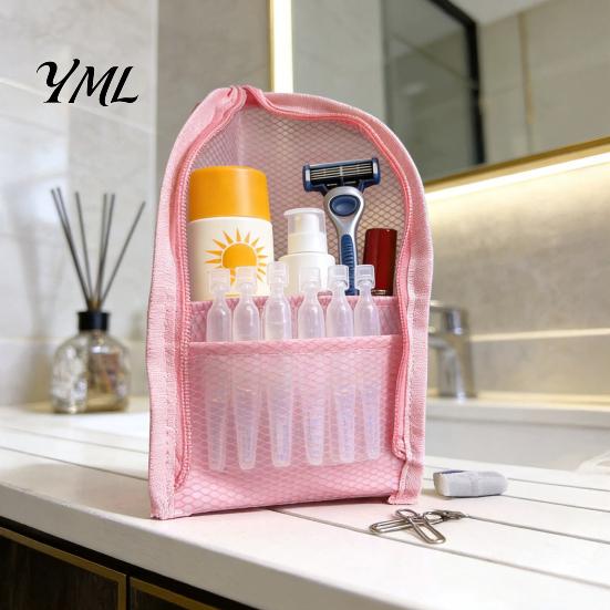 Clear Mesh Storage Bag for Cosmetics Standing Toiletry Bag, Portable Waterproof EVA Cosmetic Organizer, Large Durable Makeup Gym Capacity Case