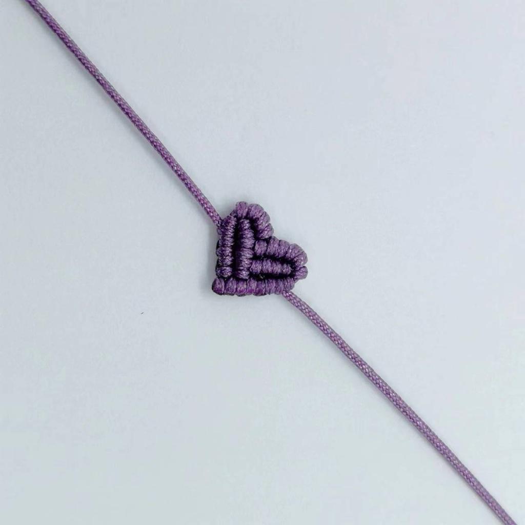Handiwork Hand Knitting Peach Heart-Shaped Lucky Red Rope Bracelet Adjustable Women Bestie Charm Simple Men Couple Lovers Gift