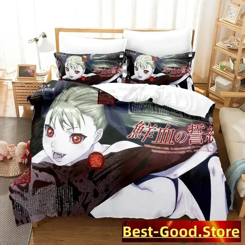 New Dance In The Vampire Bund Bedding Set Print With Pillowcase Bed Duvet Cover Soft Single Double Queen Super King Size