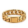 Stainless Steel Cuban Link Bracelet 20mm Vacuum Plated Hip Hop Mens Jewelry Geometric Chain Daily Wear