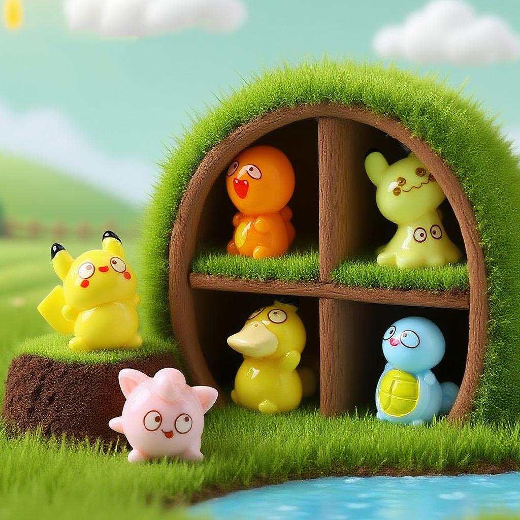6Pcs/Set Pokemon Monsters Anime Figure Kawaii Jigglypuff Pikachu In Charmander 2cm PVC Adult Collection Model Dolls Toy Gift