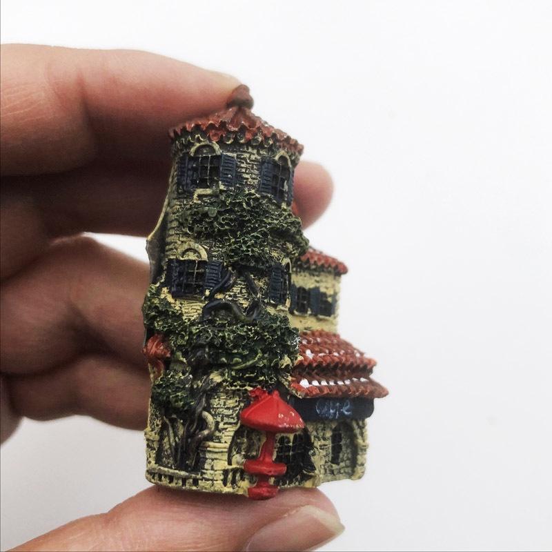 Villa Architecture Refrigerator Fridge Magnet Sticker 3D Handmade Resin Travel Gift Souvenir Collection Home Decoration
