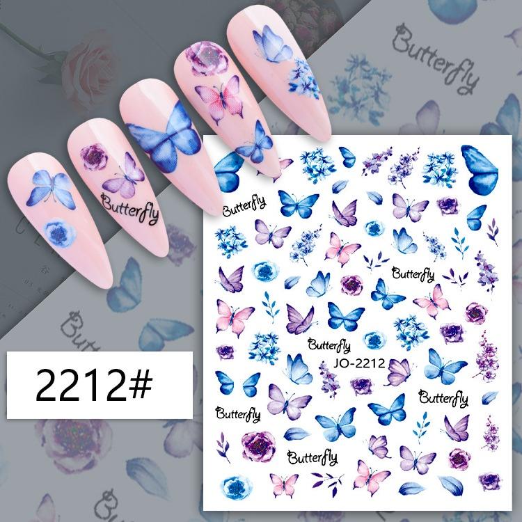 Butterfly Nail Stickers Colorful Butterflies Self Adhesive Transfer Sliders Wraps Manicures Foils DIY Decorations,Nail Art Tool