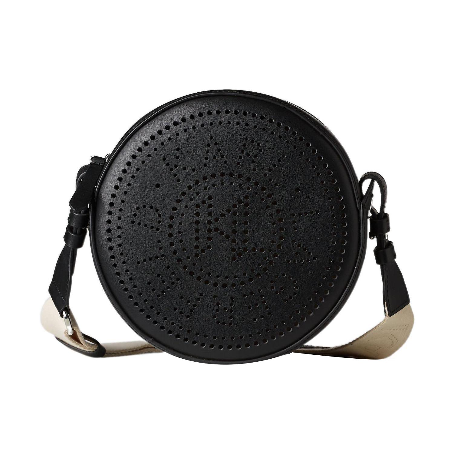 

Новая круглая сумка KARL LAGERFELD из хлопка с коровьей кожей, сумка на плечо, сумка кросс-боди, женская, черная 231W305499900 20.1*7.1*20.1CM