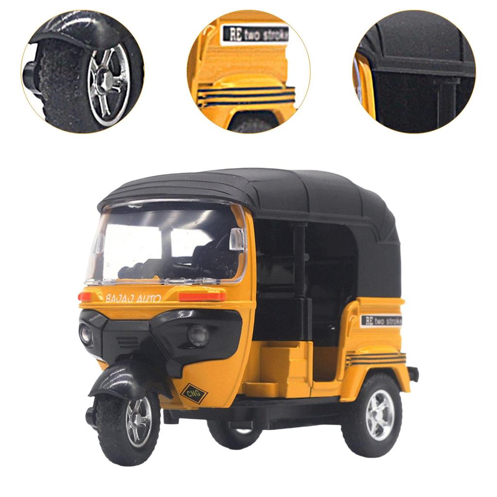 Dreiradmodell im Maßstab 1:14, Miniaturfigur für Schlafzimmer, Geburtstag, Zuhause, Fahrzeugspielzeug, dreirädrige Statue im Retro-Design