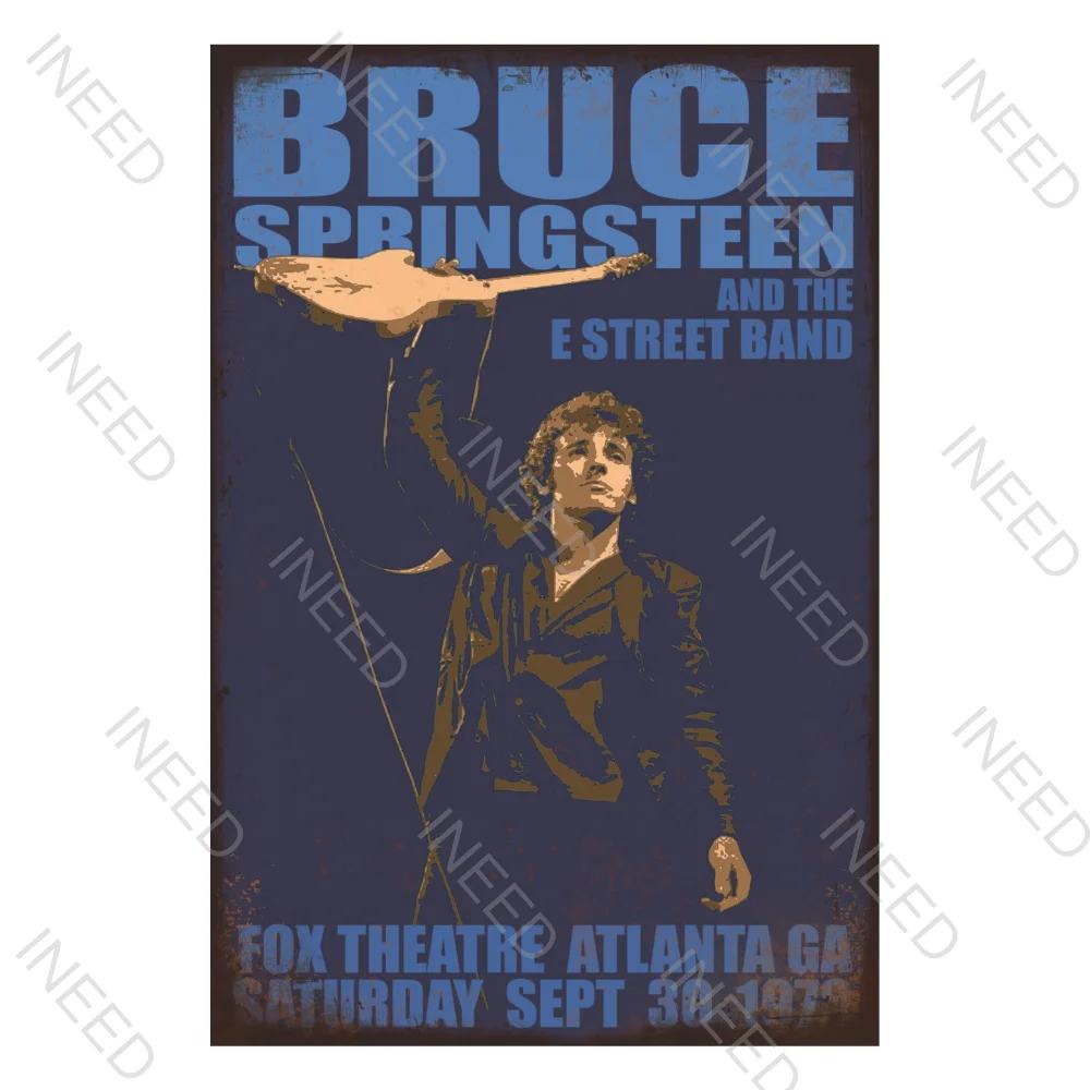 INEED Rétro Vintage Rock N Roll Groupe Panneau en Étain Affiche de Musique Plaque Décorative Plaque en Métal Pour Cave d'Homme Club Décor Mural Maison