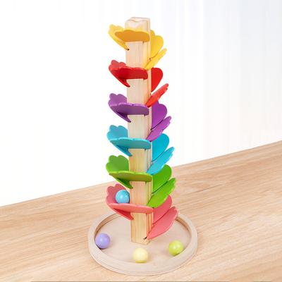 Rainbow Musical Tree Building Blocks Toy Ball Drop Toy Montessori Toy Educational Toys for Kids Boy & Girl Gifts