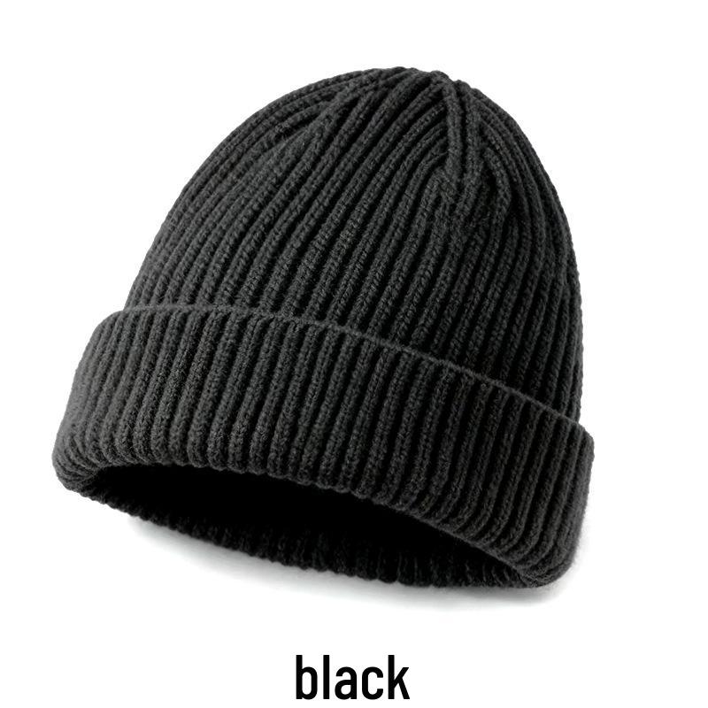 Unisex Seamless Knit Winter Hat: Warm, Large Brim, Ear Protection, Solid Color, Round Crown, Fits Large Heads.