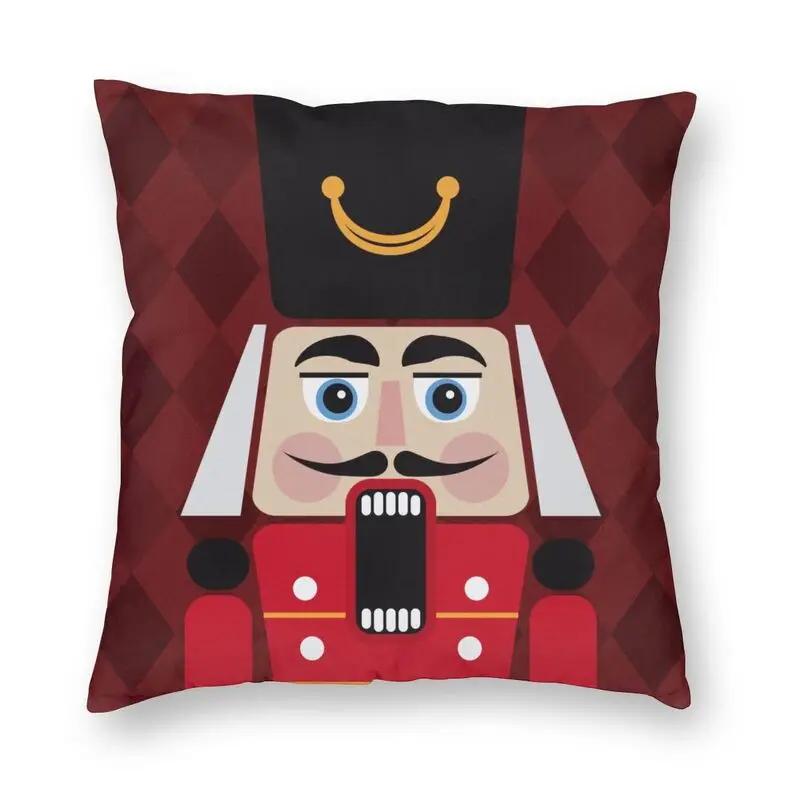 Nutcracker Doll Print Sofa Cushion Cover Pillowcase Home Decoration Party Car Bedding