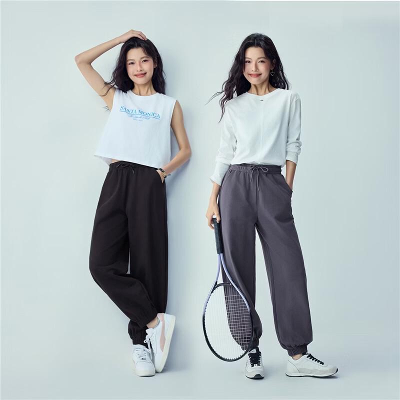 Giordano Women's Pure Cotton Loose Fit Drawstring Jogger Sweatpants