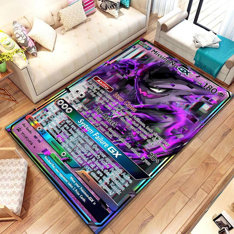 Pokemon Karten Serie Anime Poster Großer Teppich 3D Teppiche Zuhause für Wohnzimmer Kinderzimmer Sofa Fußmatte Dekor Kind Bodenteppich