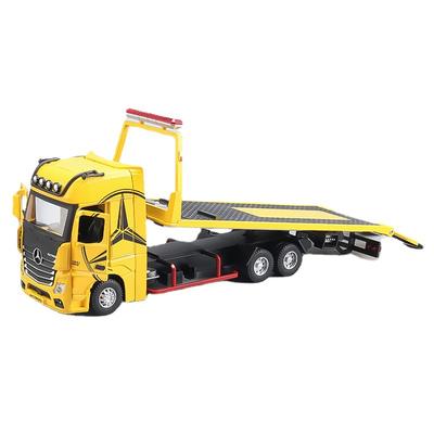 1/24 Scale Large Benz 1851 Flatbed Trailer Alloy Model Car Diecast Vehicle Collection Simulation Sound and Light Toys Gifts For Kids