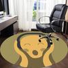 1pc Abstract Expression of Surprise Office Round Area Rug, Indoor Mat Suitable ForOffice, Under Office Chairs Bedroom Living Room Home Decor Room Deco
