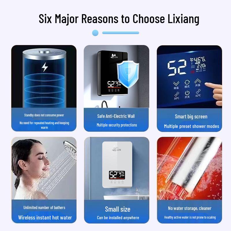 Vertical Electric Tankless Water Heater for Home, Shower, Small Bathroom, or Rural Rental Properties.
