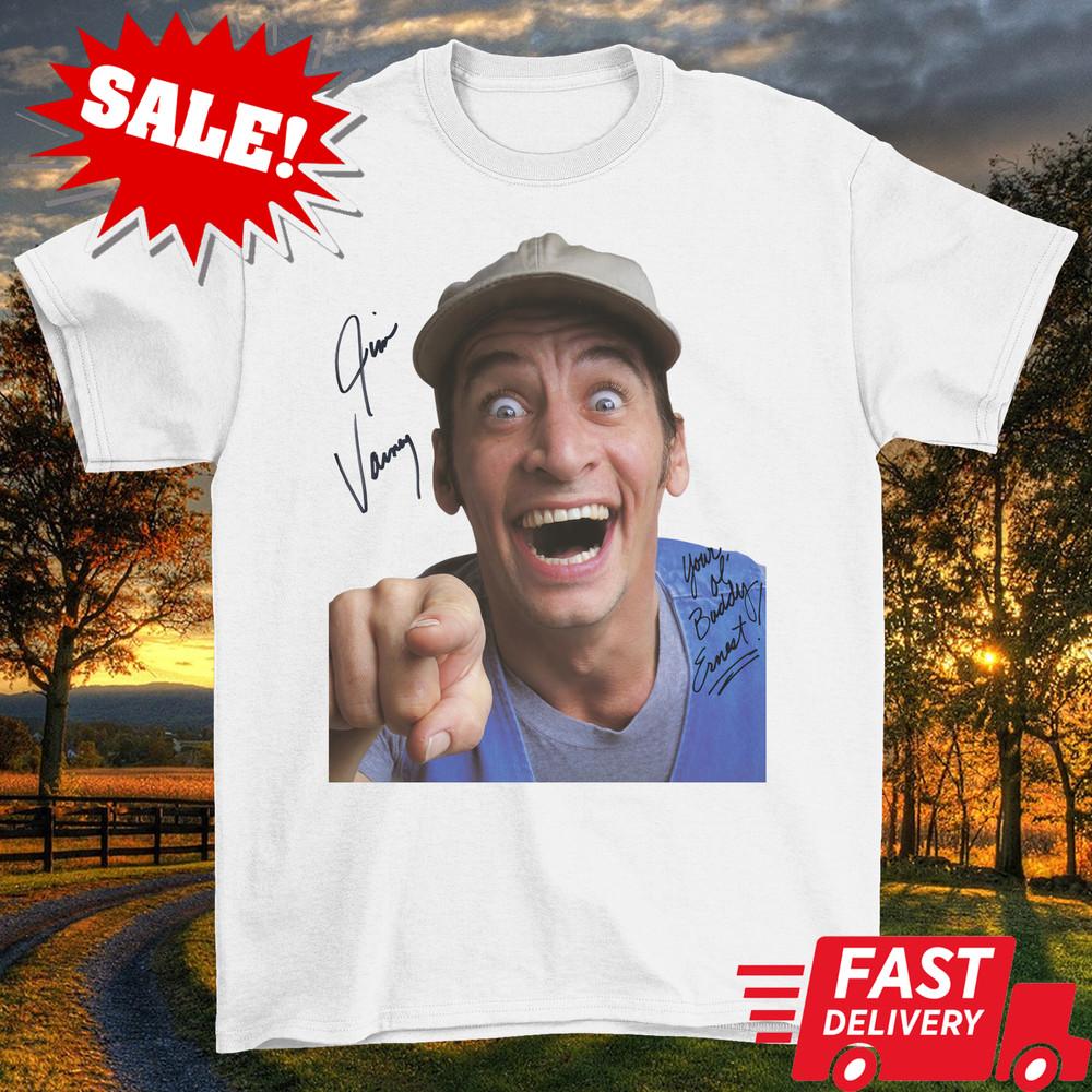 Signature Funny Man Jim Varney Shirt White Unisex S-2345XL 1H0167 Unisex T-Shirt L