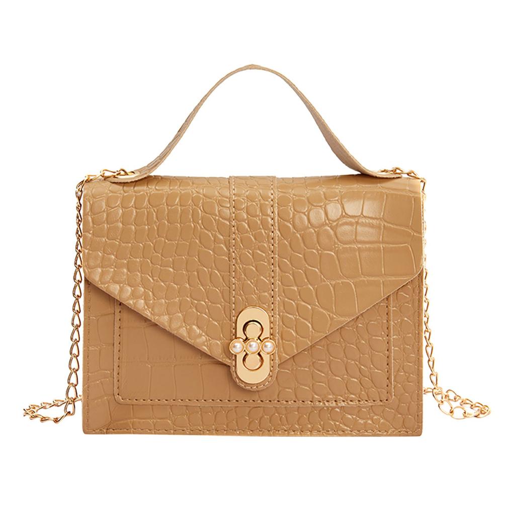 Damenmode Haspe Kette Kleine quadratische Tasche Schultertasche Messenger Bag Handtasche