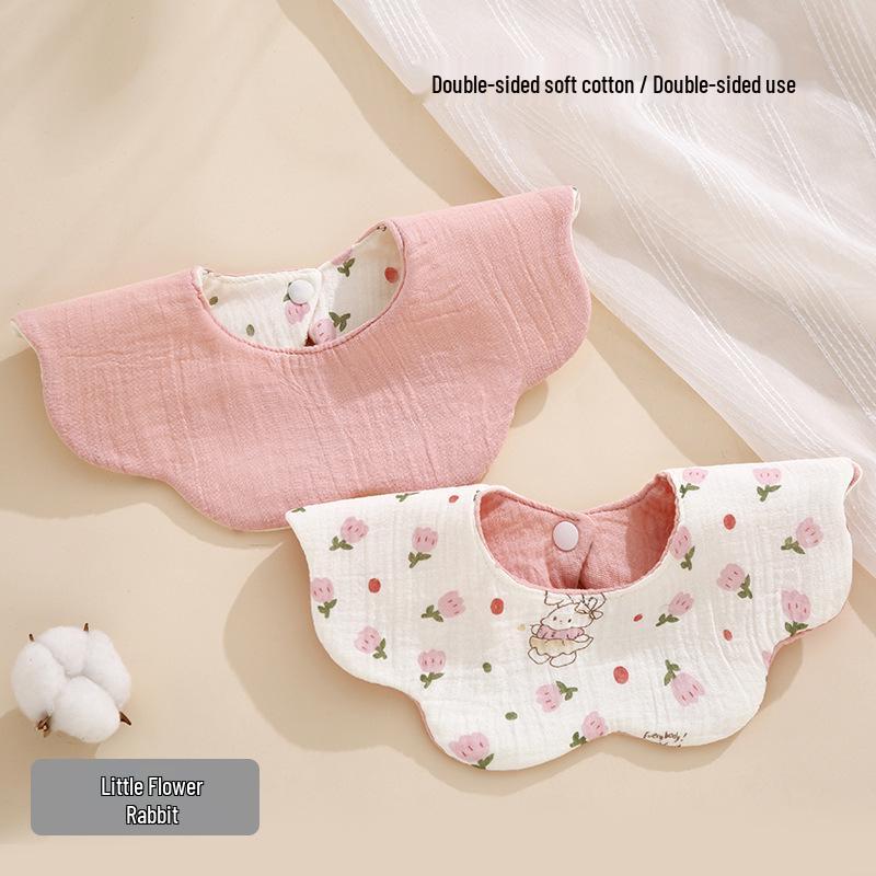 Bavoir pour bébé double face rotatif à 360°, Gaze de coton, Toutes saisons, Absorbant, Qualité Classe A