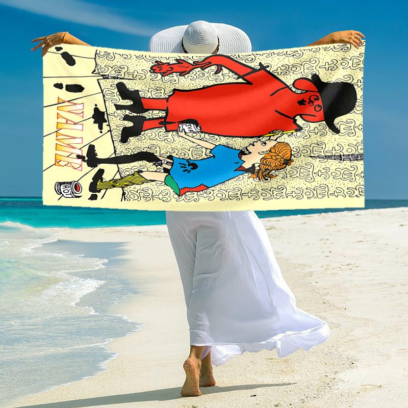 Personalized Halloween Party Invitation Beach Towel Microfiber Beach Towel Thin Absorbent for Beach Swimming Yoga Bath Sports. 0910249