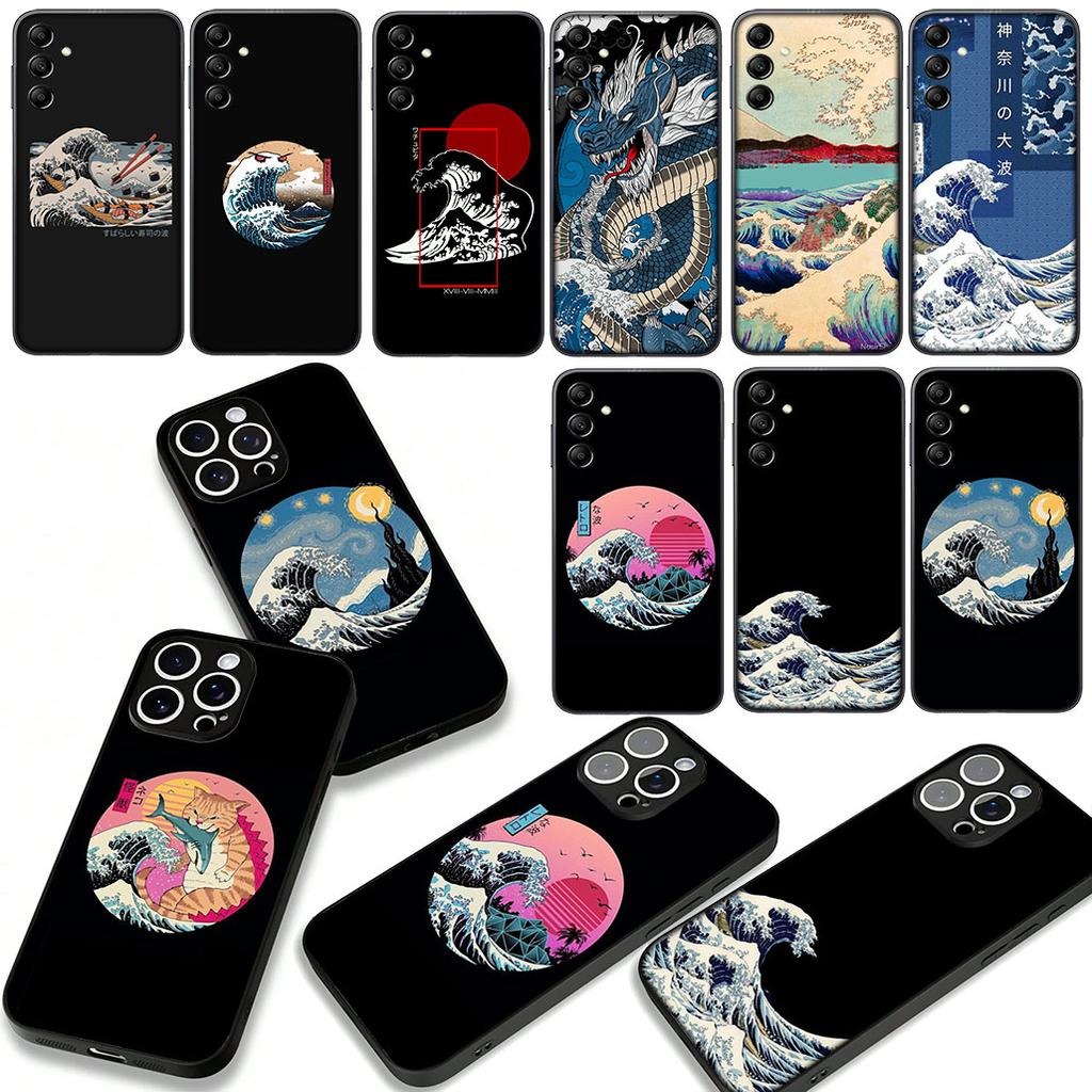 Phone Cover for Apple iPhone 16 15 14 Plus 13 12 Mini 17 Pro Max + 16E Air 16+ ProMax Case The Great Wave of Kanagawa Art Casing