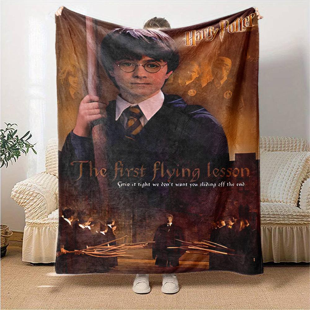 1pc Harry Potter The First Flying Lesson Flannel Blanket Soft Warm Throw for Home, Office, Travel, All-Season Cozy Bedding GiftL1231