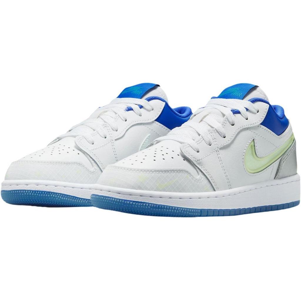 Jordan 1 Low The Sky Is Not The Limit (GS) Kids Sneakers White Varsity-Blue Neon-Green HJ9955-100