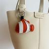Cute Genuine Leather Clownfish Keychain for Bag or Car