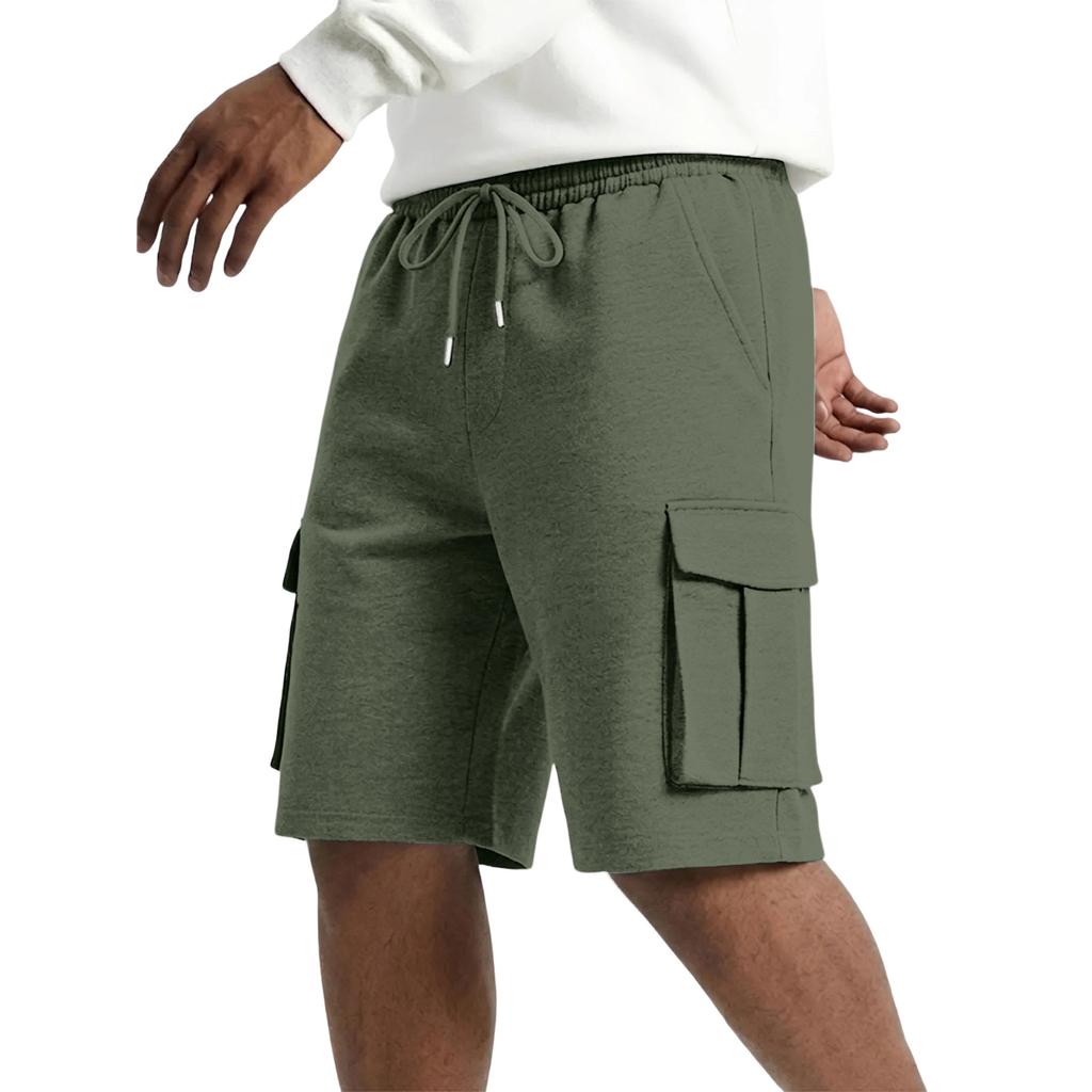 Men Drawstring Waist Casual Cargo Shorts Relaxed Fit Five Pocket Design Comfortable Lightweight Fabric Shorts