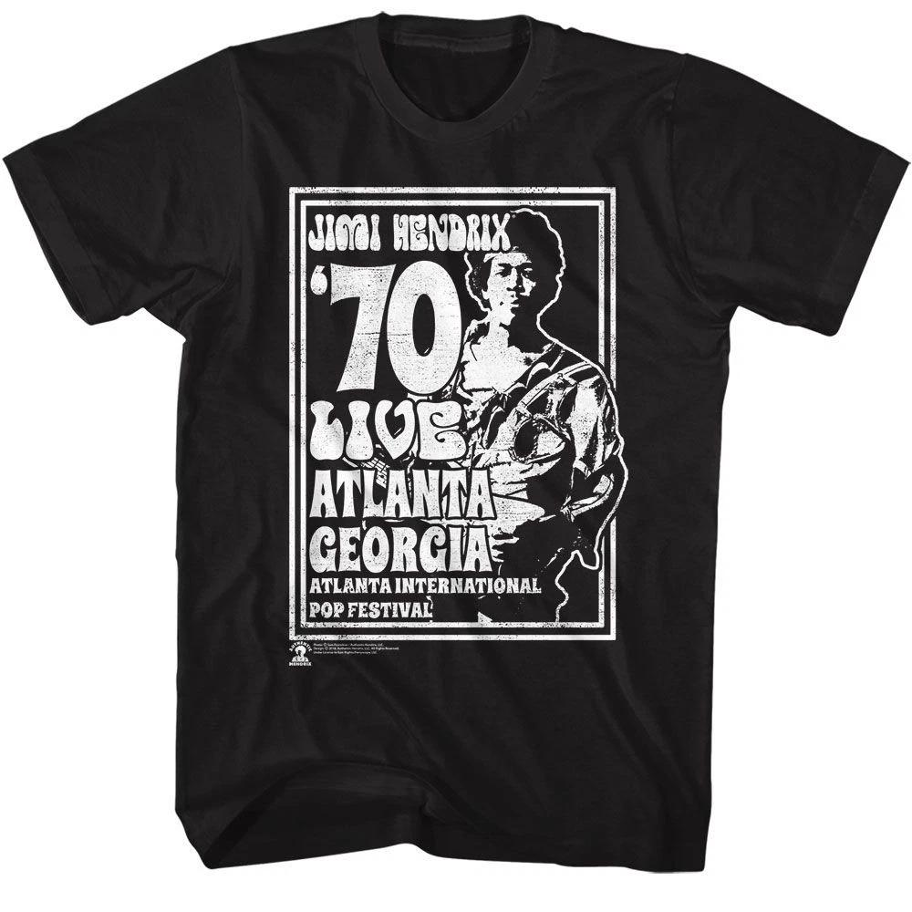 Jimi Hendrix - Atlanta 70 - American Classics - Solid Black Short Sleeve T 120