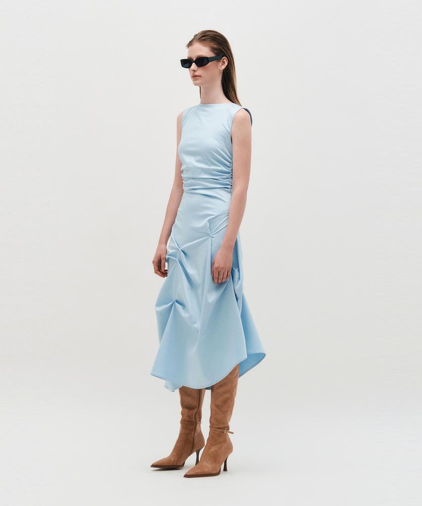 Kimjisu Dozi - Sleeveless Pinched Long Dress _ Sky Blue