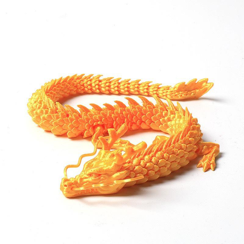1PC 30/40CM Fish Tank Landscaping Decoration Collection Ornament Movable Jointed Dragon Statue 3D Printed Flexible Realistic