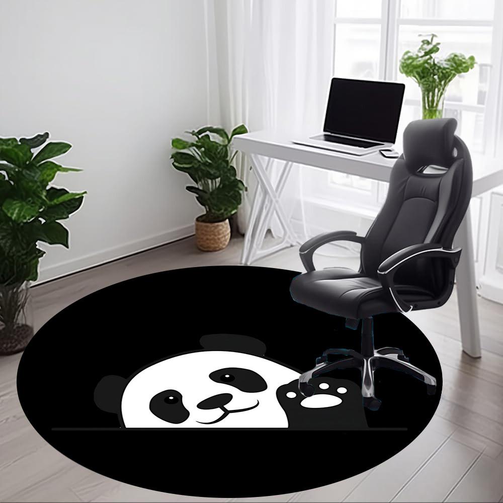 1pc Panda Paw Office Round Area Rug, Indoor Mat Suitable For Office, Under Office Chairs Bedroom Living Room Home Decor, Room Deco