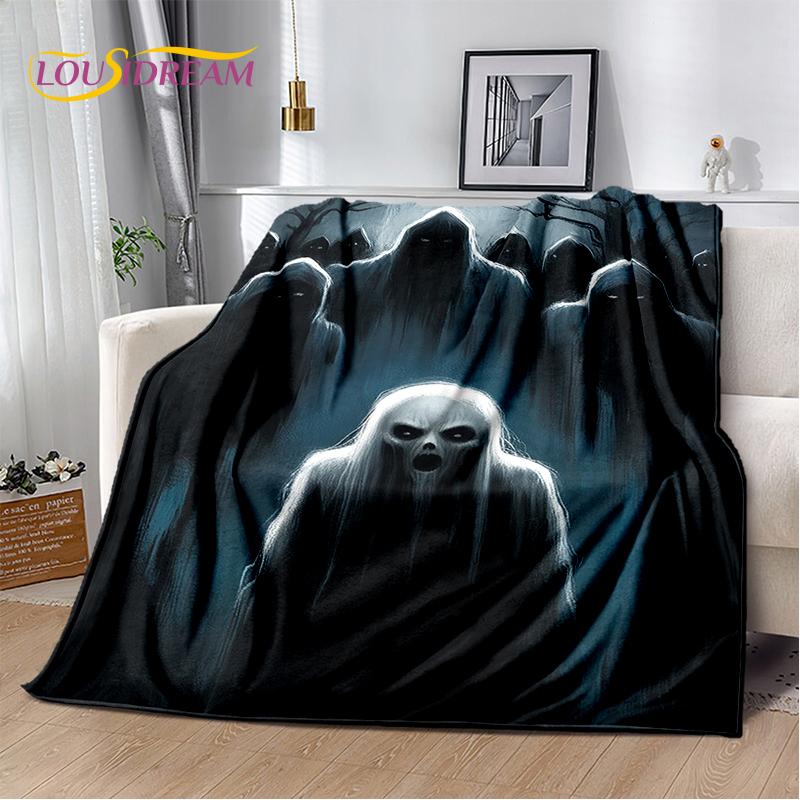 2025 New Gothic Horror Character Skull Ghost Soft Blanket,Soft Throw Blanket for Home Bedroom Bed Sofa Picnic Travel Child Gift