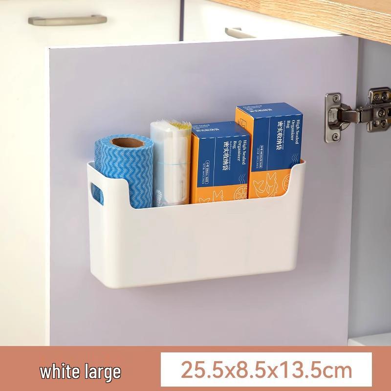 Wall-Mounted Kitchen Cabinet Door Storage Rack & Cling Film Organizer