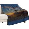 Tractor on the Beach at Sunrise Throw Blanket Reusable Durable Soft Blanket for All Seasons