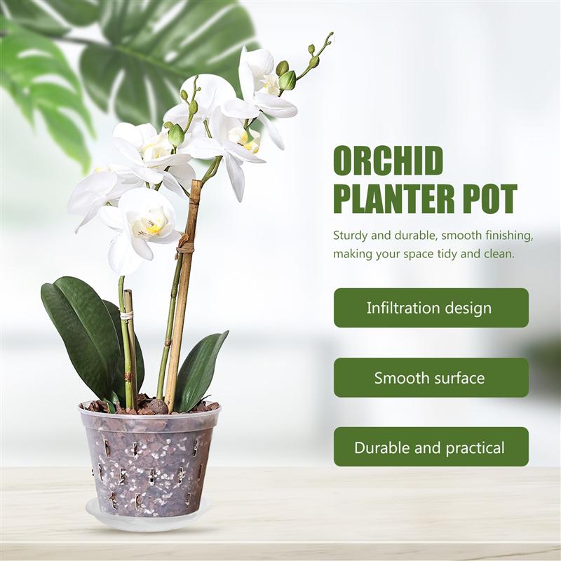 Orchid Pot Pots Plant With Flower Plastic Tray Nursery Planter Planting Clear Holes Hydroponic Cup Container Plants For Net