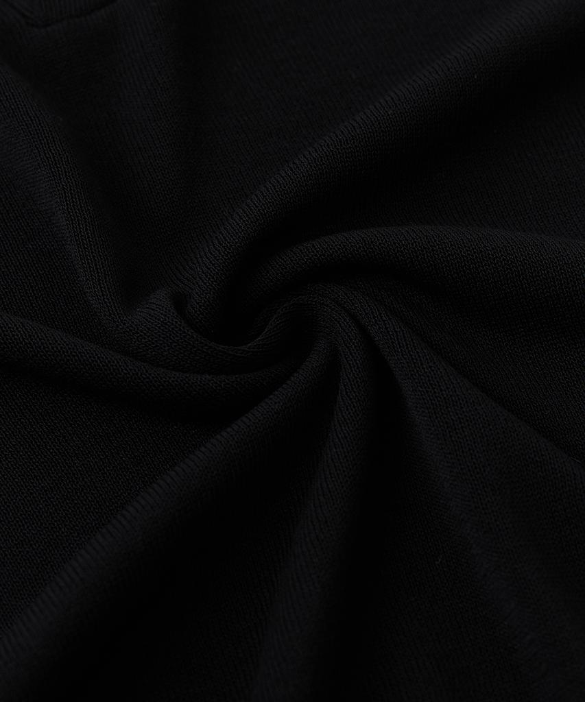 VERNO 26Ssll Open Collar Knit Black