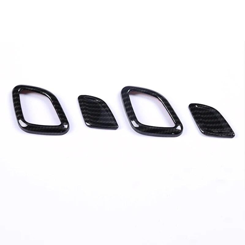 

4 шт., кнопки на подголовнике автомобиля из АБС-пластика, декоративная крышка с блестками, отделка салона, наклейки, автоаксессуары для BMW 3 серии G20 G21 G28 углеродного волокна черного