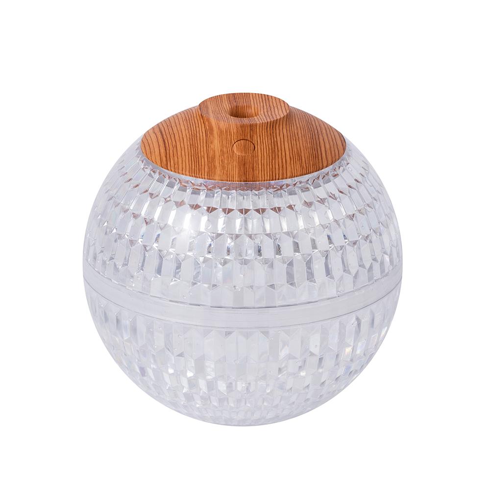 Luftfuktere for soverom RGB LED Mini Fargerikt Nattlys Krystallkule Luftfukter 6H Auto-off 450ml
