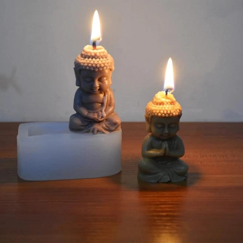 3D Buddha Silicone Candle Mold Meditation Chanting Buddha Gypsum Clay Epoxy Resin Soap Making Supplies Church Decoration Process