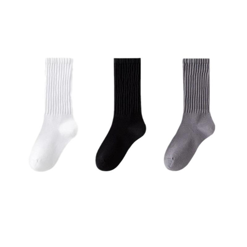 Women's White Wool Knitted Mid-Calf Socks - Slimming, Knee-High, Perfect with Leather Shoes