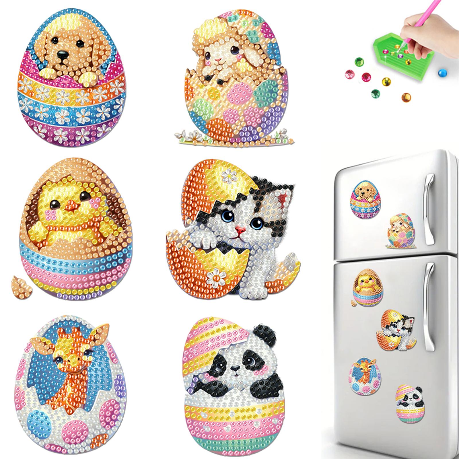 Easter Pattern Acrylic Diamond Painting Refrigerator Magnet Diamond Painting Fridge Magnets DIY Diamond Painting Magnets Kit