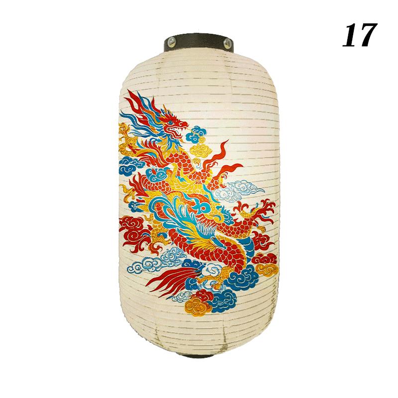 Oriental Style Festival Cloth Lanterns Antique Phoenix Printed Lantern Sushi Cuisine Advertising Sign Party Decoration Ornaments