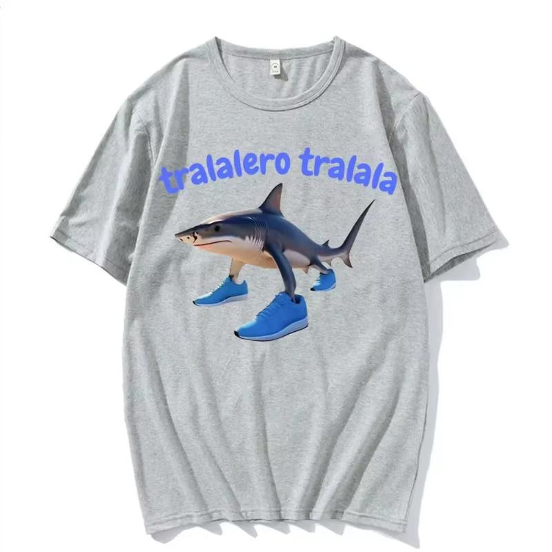 Tralalero Tralala The Drip Shark Funny Meme T Shirts Women Clothing Fashion Gothic Tshirt Summer Pop T Shirt Tops