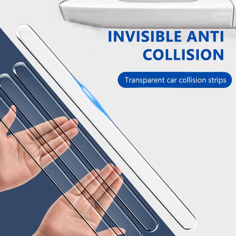 SEAMETAL 4PCS Extended Car Door Bumper Strip Transparent Car Body Protector Anti-scratch & Anti-Collision Rearview Mirror Protective Sticker