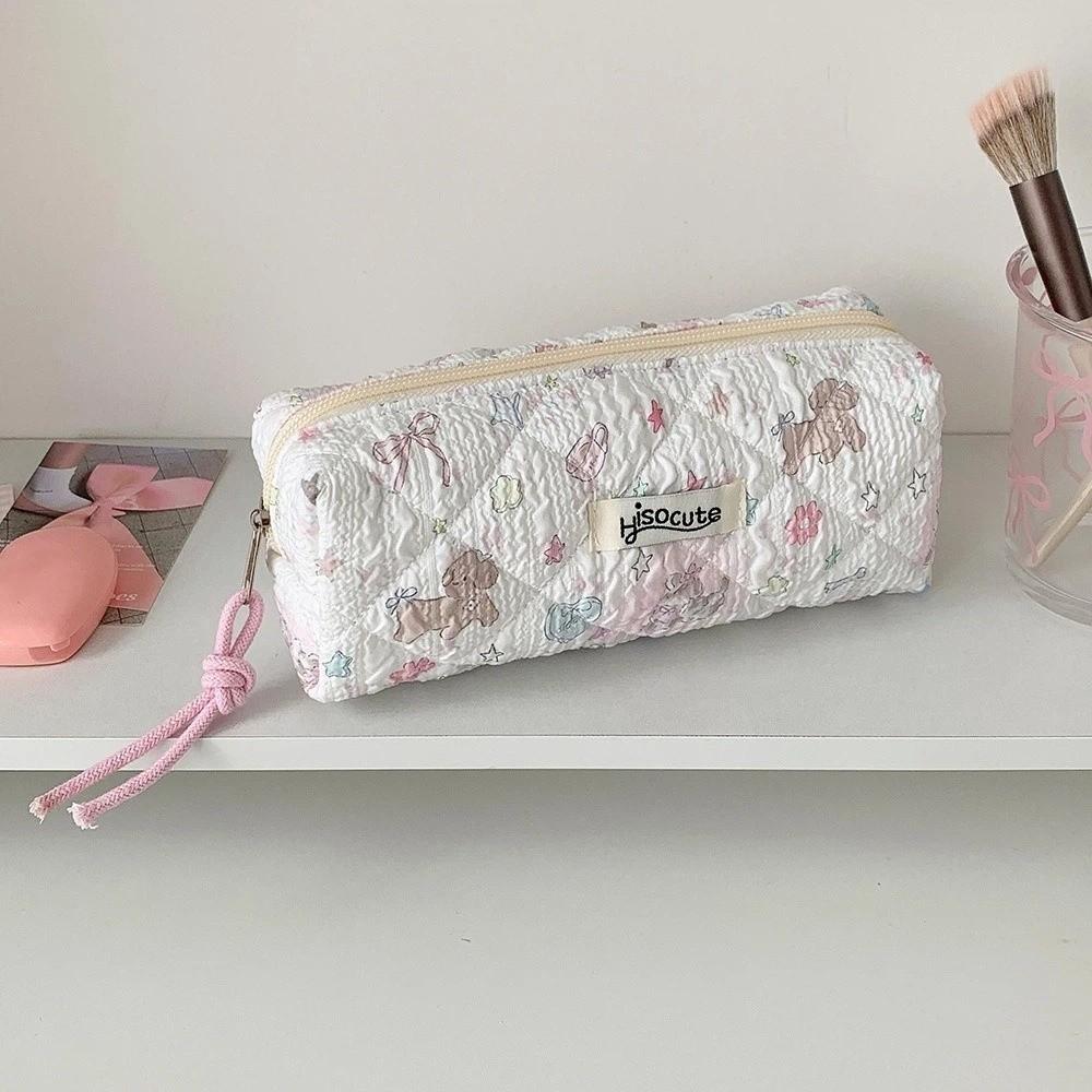 Capybara Dog Flower Print Korean Style Pencil Case Cloth Pencil Pouch  Stationery Holder